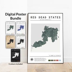 Mapa red dead 2 30X40 cm.