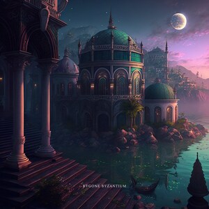 Surreal &quot;City of Stars&quot; Printable Wall Art / Dreamlike Visual / Magical Fantasy World Inspiration/ Digital Download