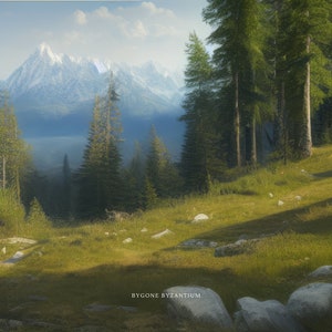 Sunlit Descent / Printable Landscape Wall Art / Digital Download / #11