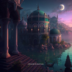 Surreal &quot;Oceanside Academy&quot; Printable Wall Art / Dreamlike Visual / Magical Fantasy World Inspiration/ Digital Download