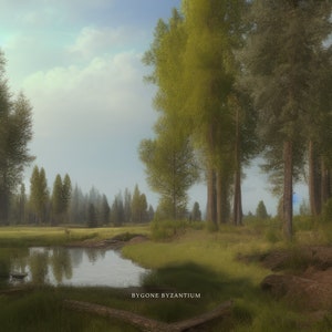 Spring Afternoon / Printable Landscape Wall Art / Digital Download / #12