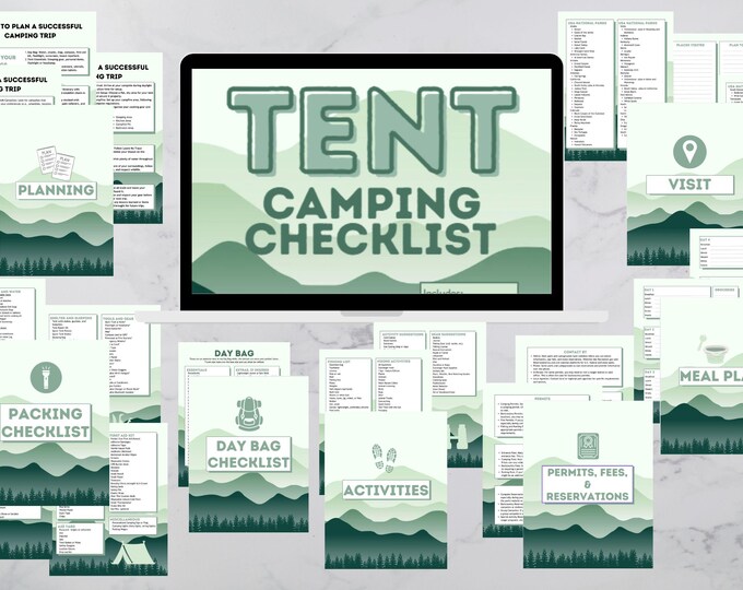 Tent Camping Checklist for Beginners | Printable Adventure Planner PDF ...