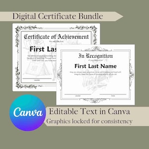 Vintage Style Scout Certificate Bundle 2 Blank Achievement Award Custom Canva Template Troop Leader Recognition Scout Leader Appreciation