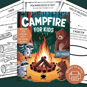 Fogata para niños (PDF) / Actividad STEM de seguridad contra incendios / Acampada, educación en interiores y exteriores, educación en casa, guarida, manada, manualidades en la naturaleza