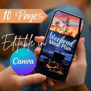 Editable Digital Camping Meal Plan Template Canva Meal Prep Shopping List Recipes Essentials for Easy Trip Diet RV Family Solo Group Meals