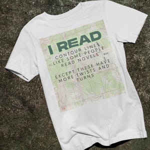 Topographische Karte T-Shirt Wander-Shirt für Männer und Frauen Outdoor-Führer Geschenk Spurensuche Liebhaber-T-Stück Scoutmaster Wertschätzung