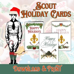 Scout Printable Holiday 3 Card Bundle Scout Leader Appreciation Troop ...