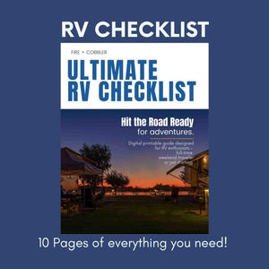Ultimate RV Checklist Digital Printable Camper Prep Guide Travel Essentials for RV Trips Full Time RV Living Beginner Organization Setup