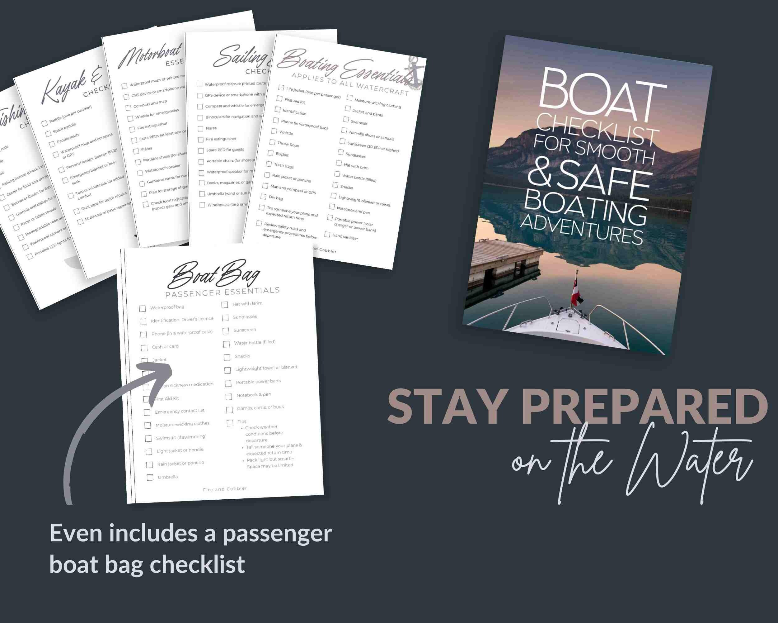 Boat Essentials Checklist Printable Packing List for Boating Kayaking ...