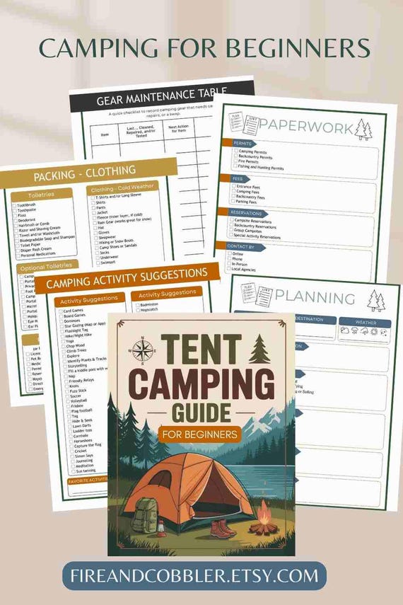 Erste Camping Reise Checkliste & Planer, Anfnger Zelt Camping Packliste,  Familien Camping druckbare PDF - Etsy.de