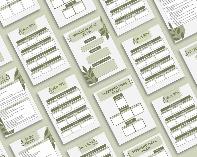 Weekend Meal Plan Printable | Camping Travel Grocery List PDF for ...