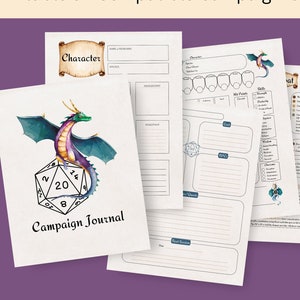 Printable 5E Compatible Campaign Journal for Players (Parchment, White)