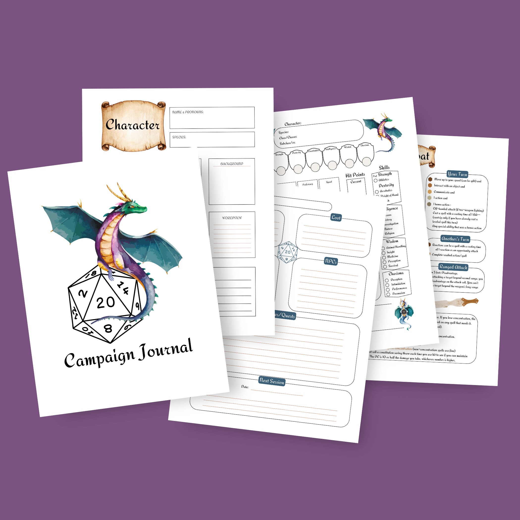 Digital 5E Compatible Campaign Journal With Hyperlinks for Note Taking ...