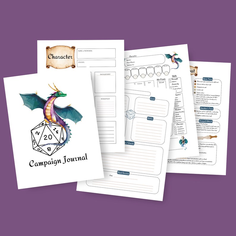 Printable 5E Compatible Campaign Journal for Players - Etsy