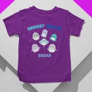 Squishmallow Sealife Squad kinder T-shirt Team Purple