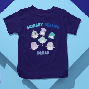 Squishmallow Sealife Squad kinder T-shirt Navy