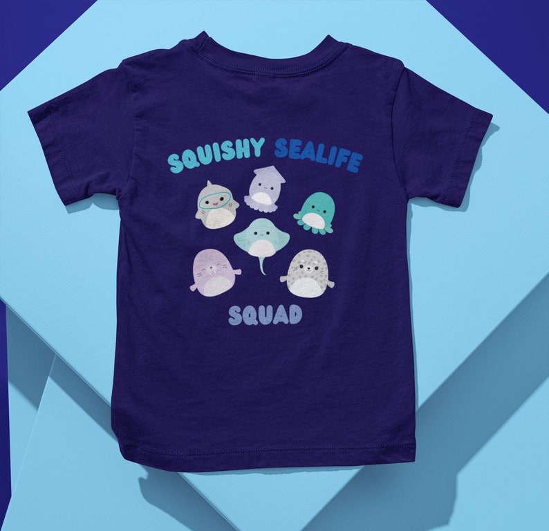 Squishmallow Sealife Squad kinder T-shirt Navy