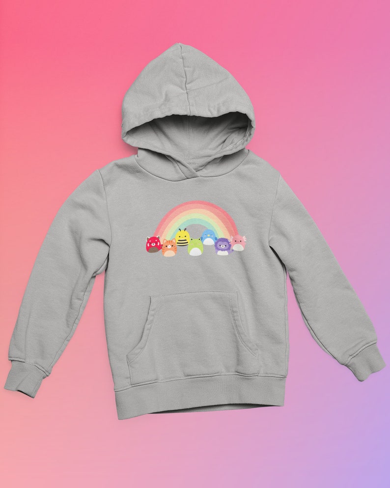 Kids Squishmallow Rainbow Hoodie Sweatshirt Etsy