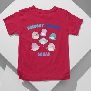 Squishmallow Sealife Squad kinder T-shirt Red