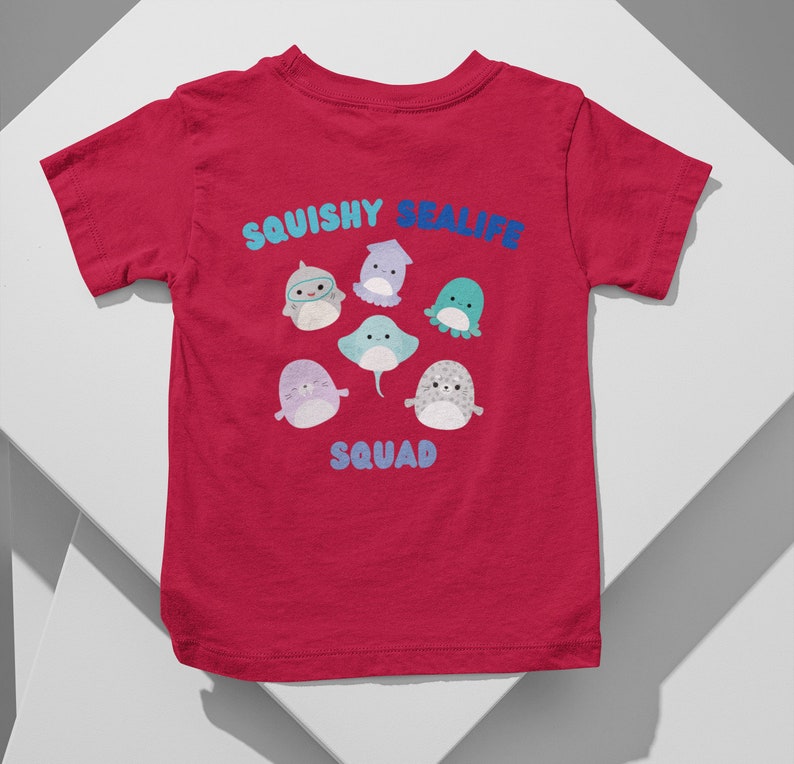 Squishmallow Sealife Squad kinder T-shirt Red