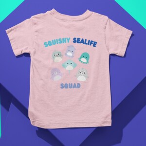 Squishmallow Sealife Squad kinder T-shirt Pink