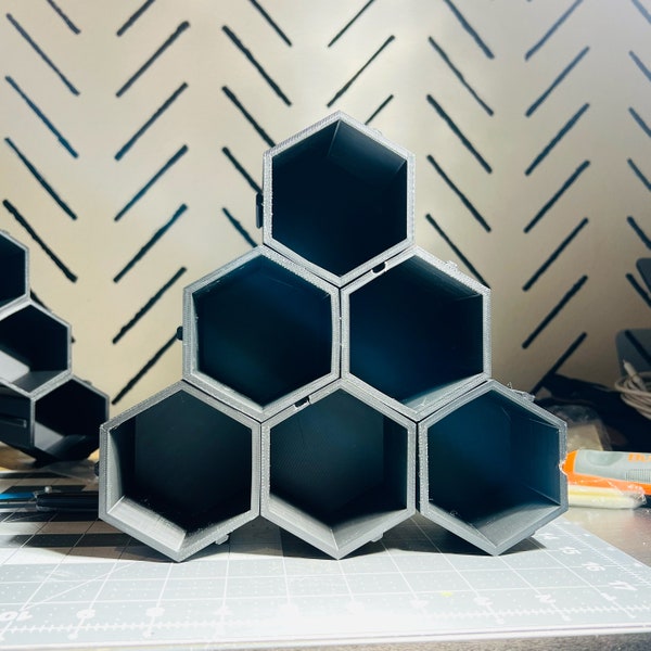 Hexagonal Box Stack Organizer Rack Shelves Modular Hexagonal