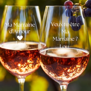 personalized godmother wine glass, godfather and godmother gift, baptism gift, godfather and godmother request, personalized glass, family