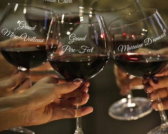 Cadeau de noel personnalisé - cadeau pour parents - cadeau pour mamie et papi - cadeau personnalisé - verre personnalisé - gravure verre