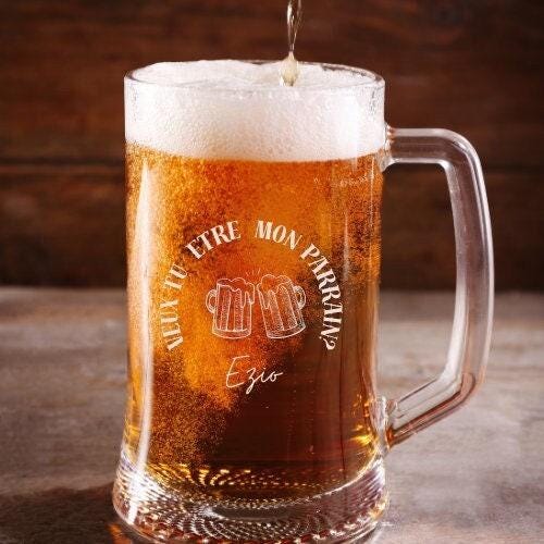Verre à Bière Personnalisable Pour Homme 25 Ans - Message Unique - Parfait Cadeau Anniversaire Original