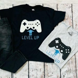 Gaming T-Shirt for Kids, Level Up, Retro Kids T-Shirt, Kids T-Shirt, Gift for Kids T-Shirt, Kids Customized T-Shirt, Gamer Life, Boys Tshirt