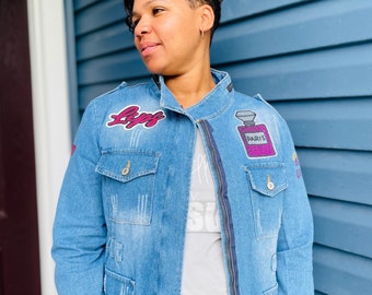 Women's Jean Jacket with Patches: Personalized Denim Jacket