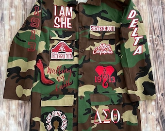 Custom Greek Camo Jacket: Sorority Army Style