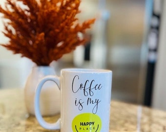 Coffee Is My Happy Place, Funny Coffee Mugs, Office Mug, Gift For Her, Gift For Him, Coffee Mugs, Coffee Lovers Mugs