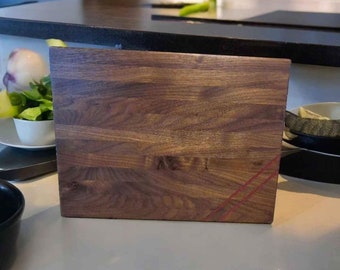 Tabla de cortar de nogal y corazón morado