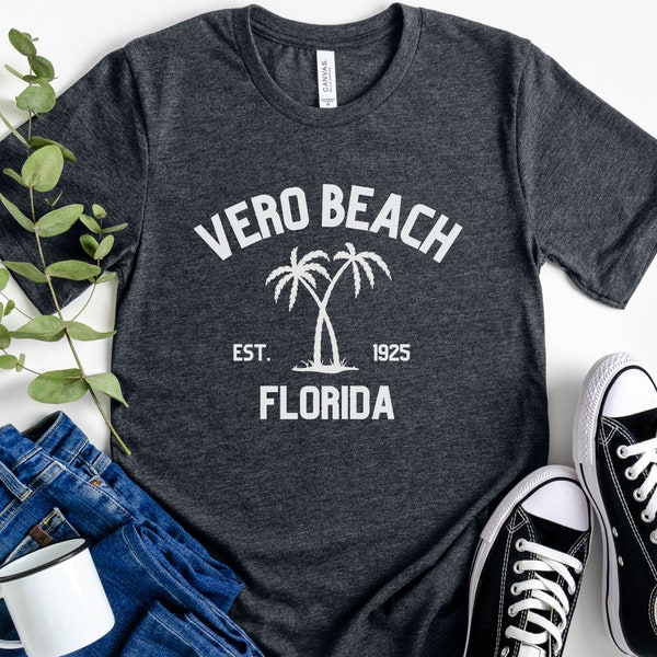 Vero Beach Florida Palm Tree Tee Tshirt, Florida vacation Gift Shirt, Florida Group Tee, Vero Beach Crew Neck Shirt, Florida Family Gift Tee