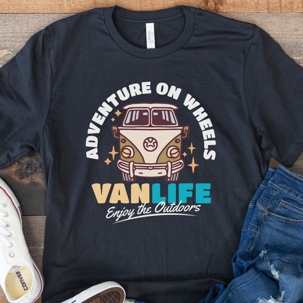 Adventure On Wheels Van Life Tshirt,  Nomad Life Shirt, Camper Gift Tee, Van Life, Vintage RV Life Shirt,  Camping Shirt, Fun Van Life Shirt