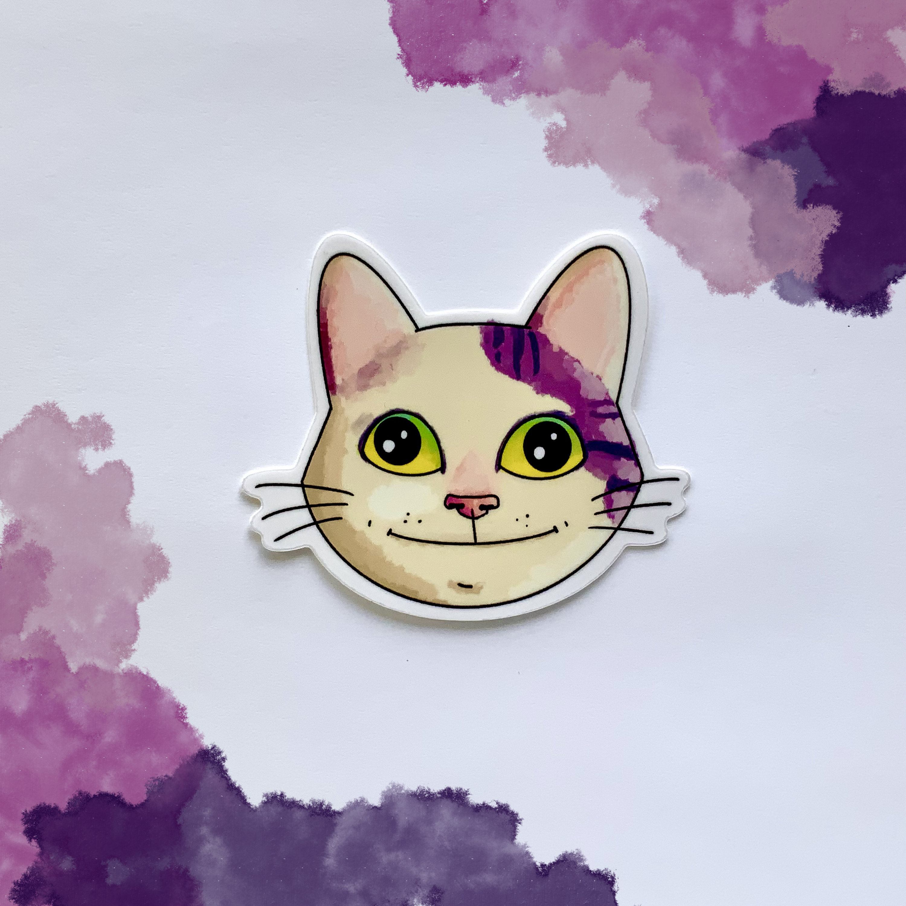 Awkward Smiling Cat Sticker 3 Inch Vinyl Die Cut Sticker Planner Laptop ...