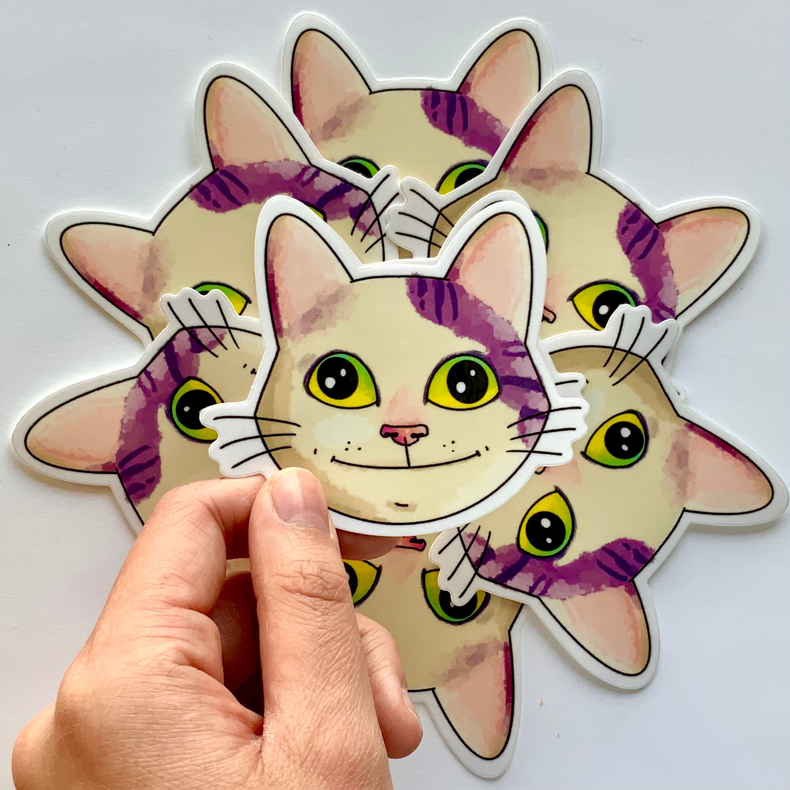 Awkward Smiling Cat Sticker 3 Inch Vinyl Die Cut Sticker Planner Laptop ...