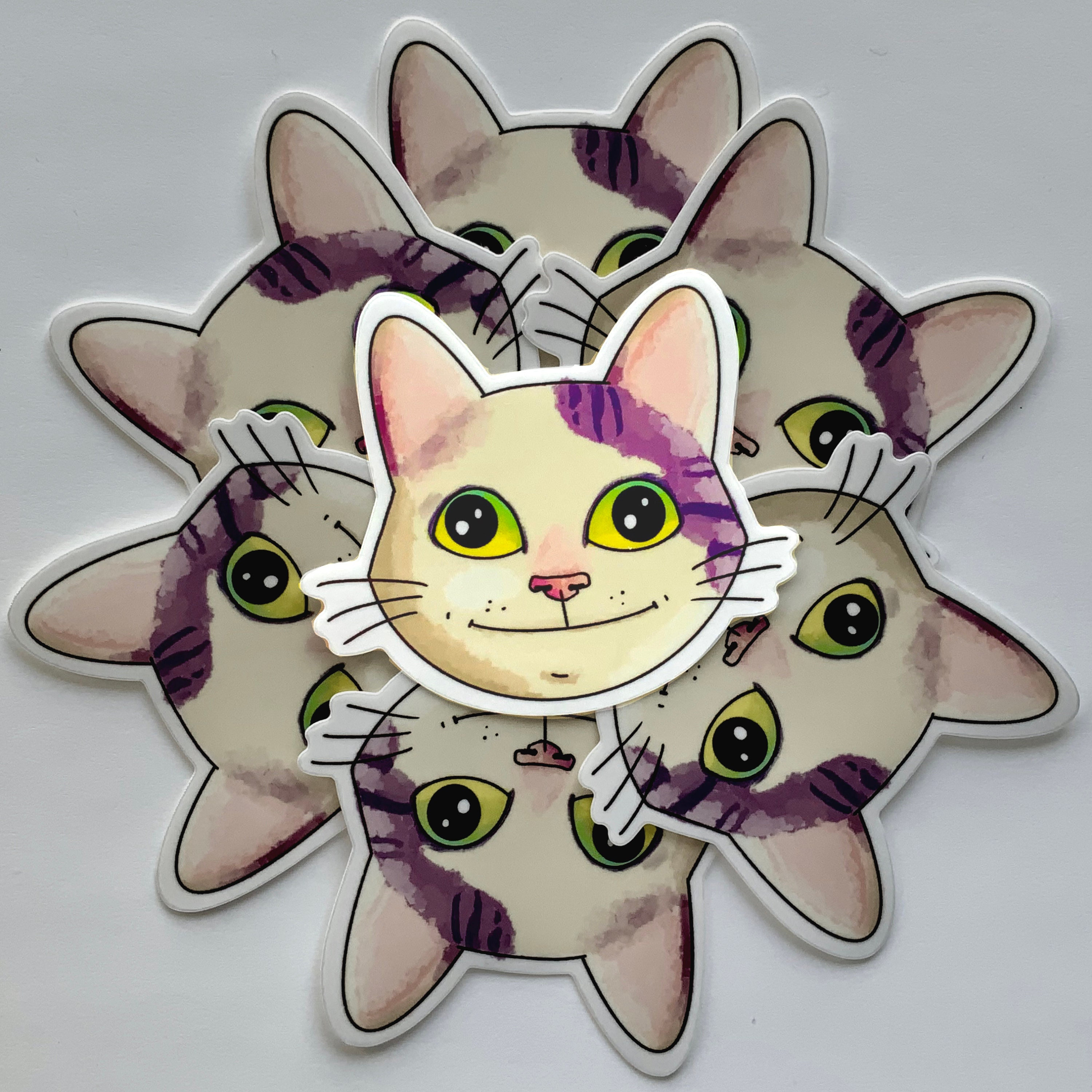 Awkward Smiling Cat Sticker 3 Inch Vinyl Die Cut Sticker Planner Laptop ...