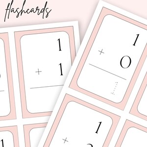 Printable Addition Flashcards for Kids, Math for Kids, Printable Math Cards, Homeschool Curriculum, Montessori Resources, Counting Numbers
