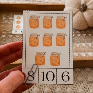 Conta e ritaglia le carte dei numeri, 1-10, risorse per l'istruzione domestica, attività di pratica dei numeri, attività di conteggio e ritaglio, Montessori, impara i miei numeri