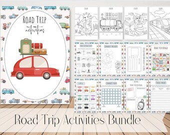 Road Trip Activities for Kids, Printable Pen and Paper Activities, Kid Activities for in the Car, Travel Activities, Road Trip Bingo