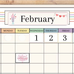 Printable Visual Calendar Board for Preschooler, Editable Calendar Board, Homeschool Resources, Montessori Resources for Kids, Kids Calendar