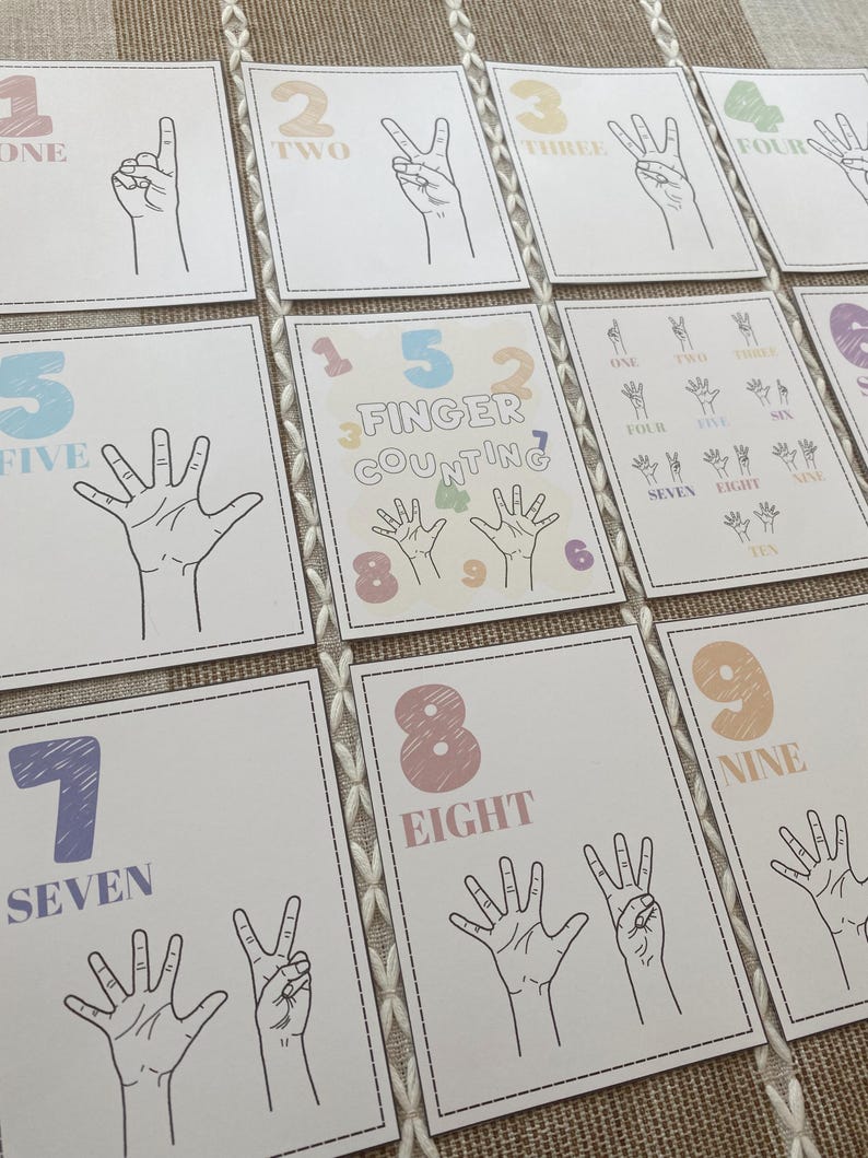 Finger Counting Flashcards for Kids, Kids Counting Flashcards ...