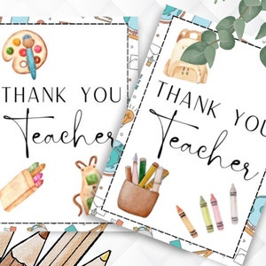 Printable Tags for Teacher Appreciation, Thank You Teacher Tags, Printable Teacher Appreciation Tags, Teacher Appreciation Tags, Tags