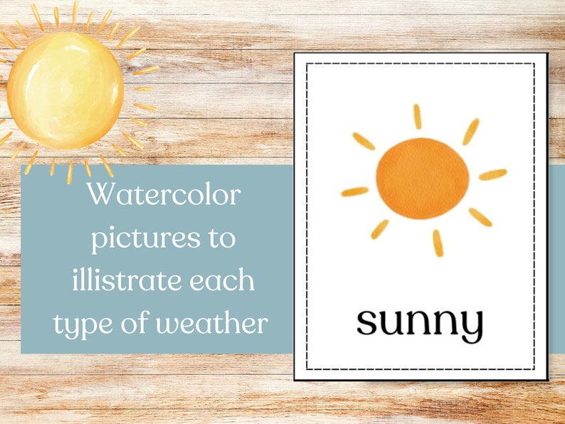 Weather Flashcards for Kids Homeschool Resources Montessori - Etsy