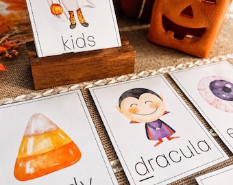 Tarjetas didácticas de Halloween para niños, Tarjetas del abecedario, Recursos para la educación en casa, Alfabeto de Halloween, Tarjetas del alfabeto, Tarjetas del abecedario para niños, Tarjetas de temporada