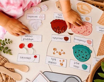 Ice Cream Shop Dramatic Play Printable Bundle, Preschool Dramatic Play Center, Pretend Play Activity, Homeschool Learning
