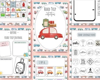 Road Trip Activities for Kids, Printable Pen and Paper Activities, Kid Activities for in the Car, Travel Activities, Road Trip Bingo