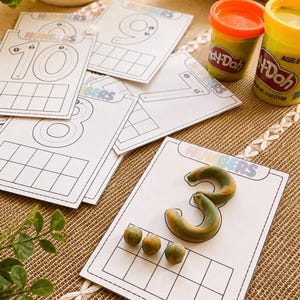 Play Doh Mats for Kids, Numbers Play Doh Mats, Number Flashcards, Ten Frames, Number Tracing, Learning to Write, Preschool Flaschards